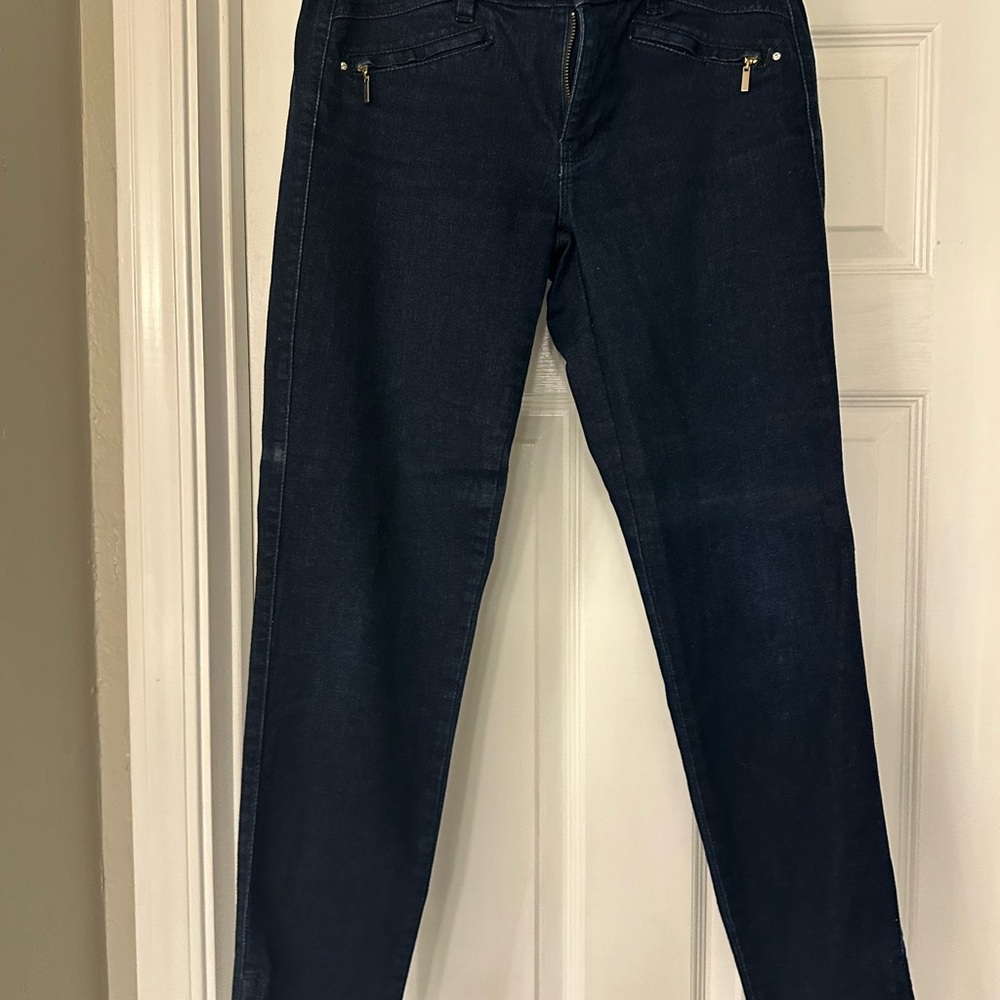 White House Black Market straight leg  Black Women's Jeans with ankle zipper
